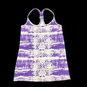 Attivo Tie Dye Racerback Tank Top ActiveWear Purple Yoga Exercise Gym Womens M